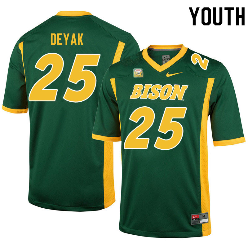 Youth #25 Joseph Deyak North Dakota State Bison College Football Jerseys Sale-Green - Click Image to Close